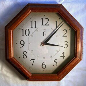 Retro Octagon 70s MCM Style Wall Clock (Works!) by GENEVA - Battery Op